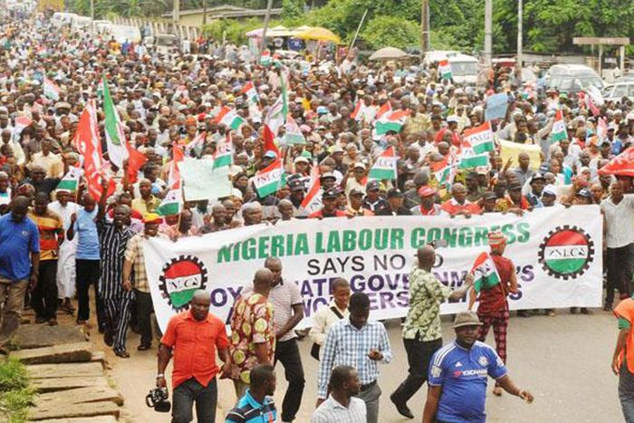 A protest organised by Nigeria Labour Congress. (TheNation)