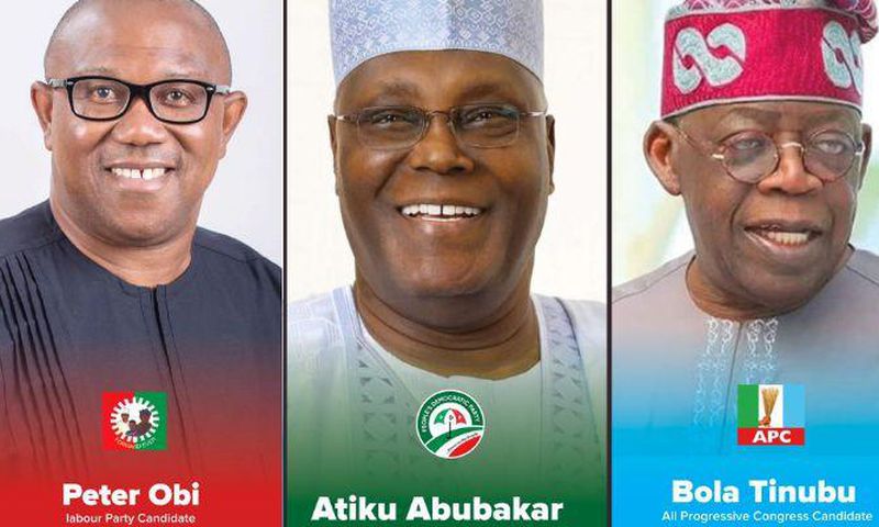 The three frontline presidential candidates for the 2023 election: Peter Obi, Bola Tinubu and Atiku Abubakar. (Businessday)