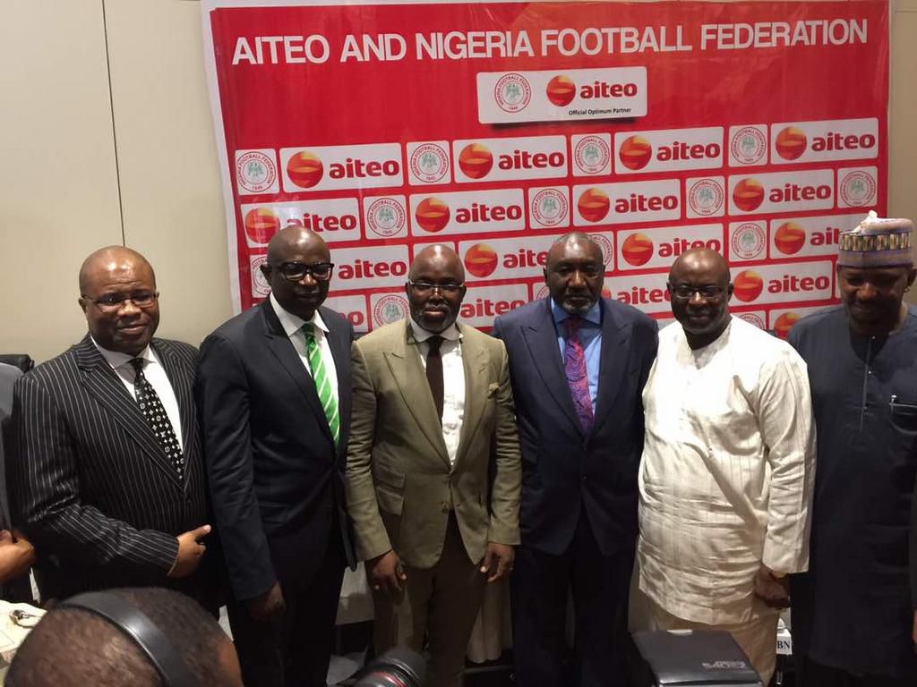 NFF officials and Aiteo Group management during the signing of the sponsorship deal in Lagos