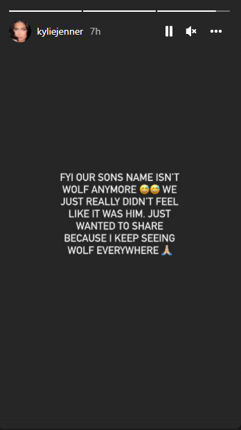 Kylie Jenner changes baby Wolf’s name
