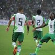 Super Eagles celebrate Ekong's goal