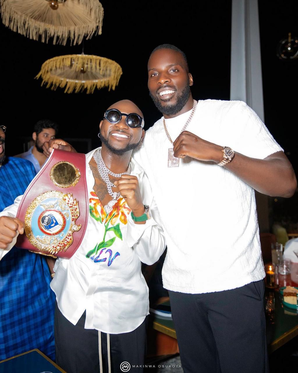 Davido and Lawrence Okolie are spotted in Lagos