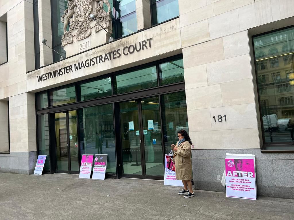 Nigerian protest at UK magistrate court