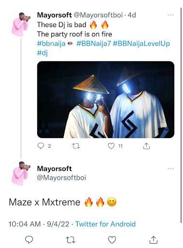 EDM Duo MazexMxtreme shutdown BBNaija’s 6th Saturday night part