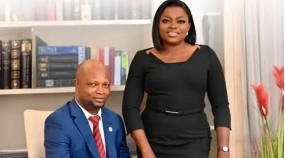 Lagos PDP governorship candidate,  Dr. Abdulaziz Olajide Adediran aka Jandor and his running mate Funke Akindele (Funke Akindelewitter)