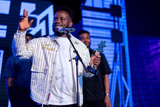 Mr. Funny receiving his award for online comedian of the year