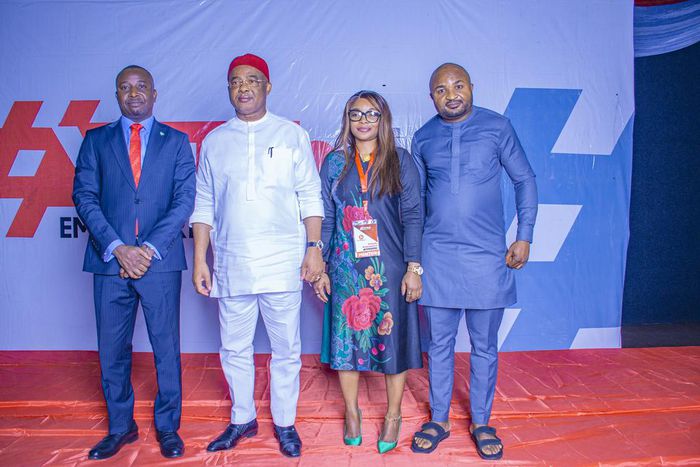 L-R: Ekuma Eze, Corporate Affairs & Sustainability Director, Nigerian Bottling Company (NBC) Ltd.; His Excellency, Senator Hope Uzodinma, Executive Governor, Imo State; Ifeoma Okoye, Corporate Affairs & Community Partnerships Manager (East/Central), N...