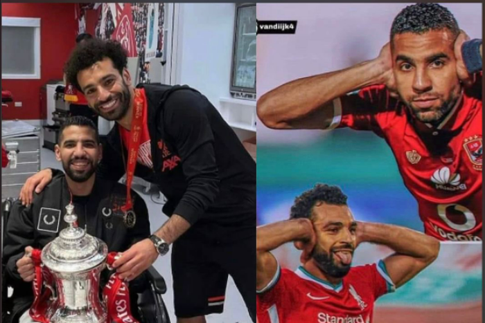Salah and Zakaria after Liverpool's win against Chelsea
