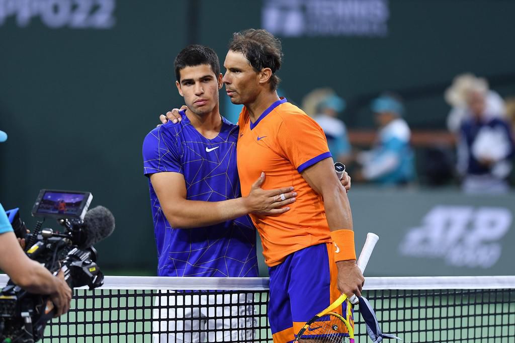 Carlos Alcaraz and Rafael Nadal at the Indian Wells