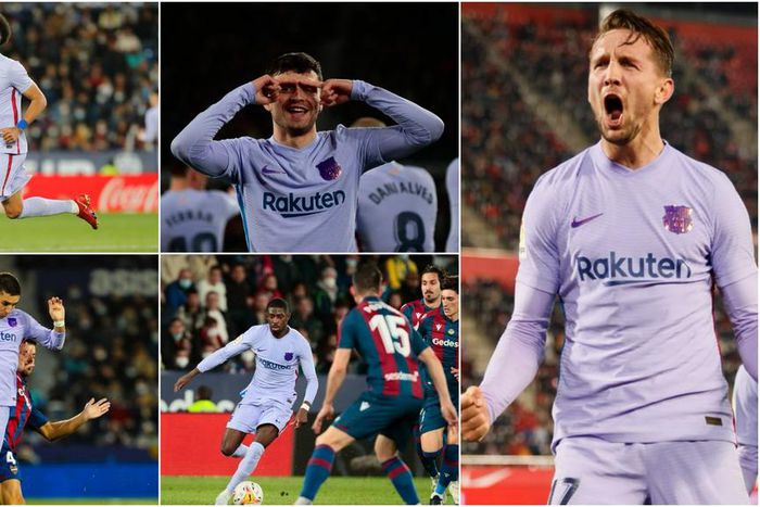 Luuk De Jong scores as Barcelona came from behind to defeat Levante 3-2 in La Liga