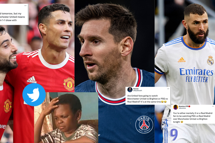 Manchester United fans are torn between watching their premier league fixture against Brighton and the Champions league clash between PSG and Real Madrid on Tuesday night