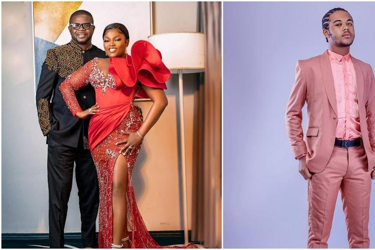 Nollywood actress Funke Akindele and her hubby JJC Skillz and his son Benito Bello [Instagram/JJCSkillz]