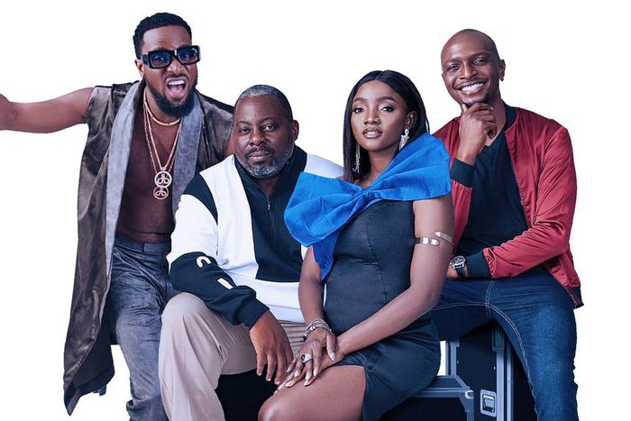 The judges for the seventh season of Nigerian Idol D'banj, Obi Asika, and Simi with the host IK Osagioduwa