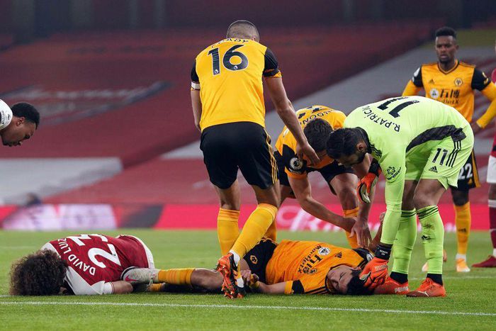 Sickening injury - Wolves striker Raul Jimenez fractured his skull against Arsenal in November 2020