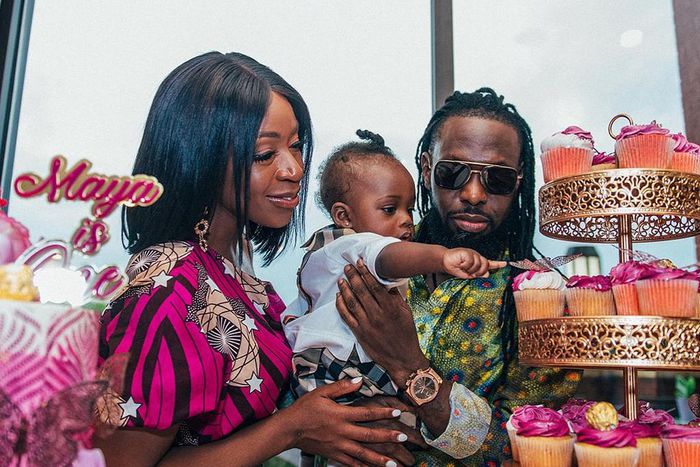 Timaya and his baby mama Dunnie with their daughter, Maya. [Instagram/Timaya]