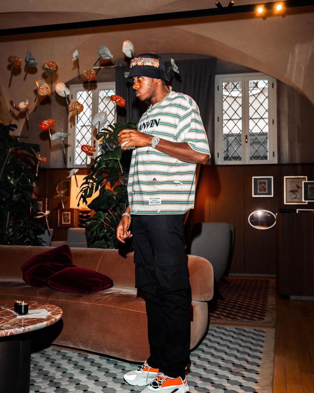 Osimhen shows off style, Moses Simon gifts Benue State governor Super Eagles jersey