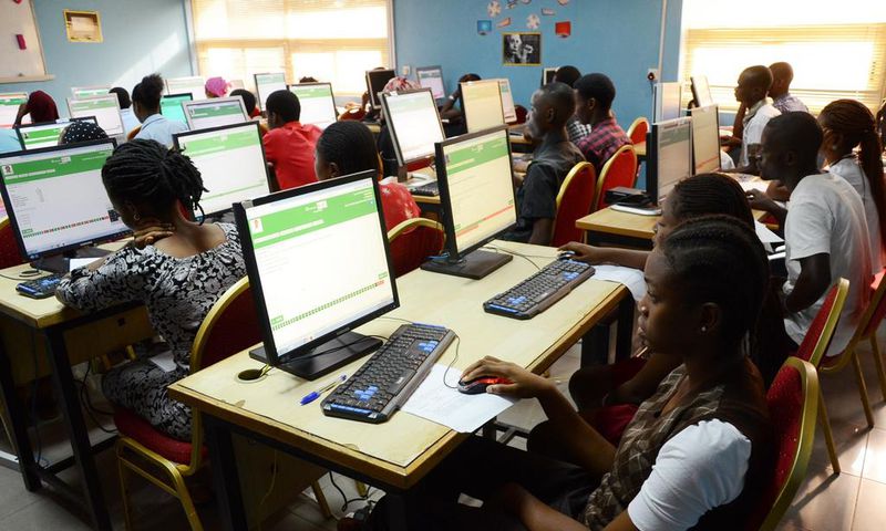 UTME candidates writing exam at CBT centres