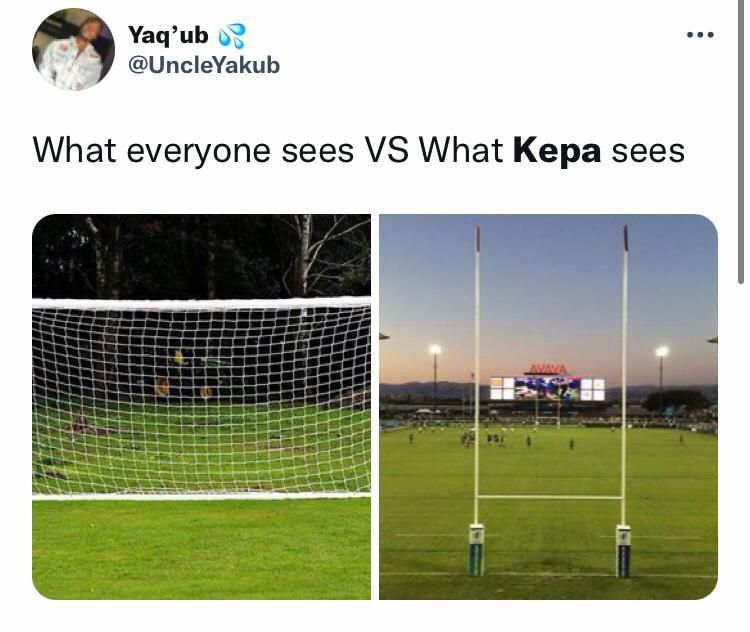 Between a goal post and  Rugby post - Yet gain another explainer is being offered to try snd dissect what in the world would've made Kepa sky his penalty
