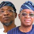 (Right) Governor Gboyega Oyetola and his predecessor, Rauf Aregbesola (Left)(Daily Post)