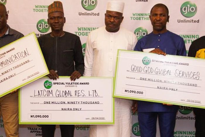 Brand Specialist, Globacom, Monisola Olofintuyi, Managing Director, Anselem Communication, Mr. Anselem Agwu, Managing Director, Latcom Global Resources Limited, Mr. Shehu Shola Lateef, Regional Manager, Globacom , Kaduna, Mr. Fatai Kilani, Managing Di...