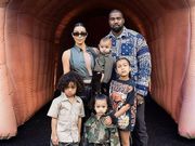 Kanye West, Kim Kardashian and their four children [Mirror]