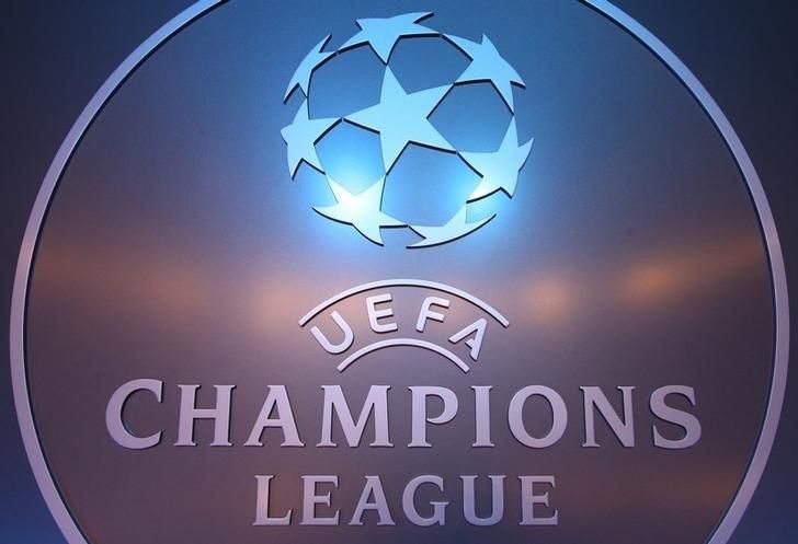 The UEFA logo is seen before the draw ceremony for the 2016/2017 Champions League Cup soccer competition at Monaco's Grimaldi Forum in Monaco August 25, 2016.