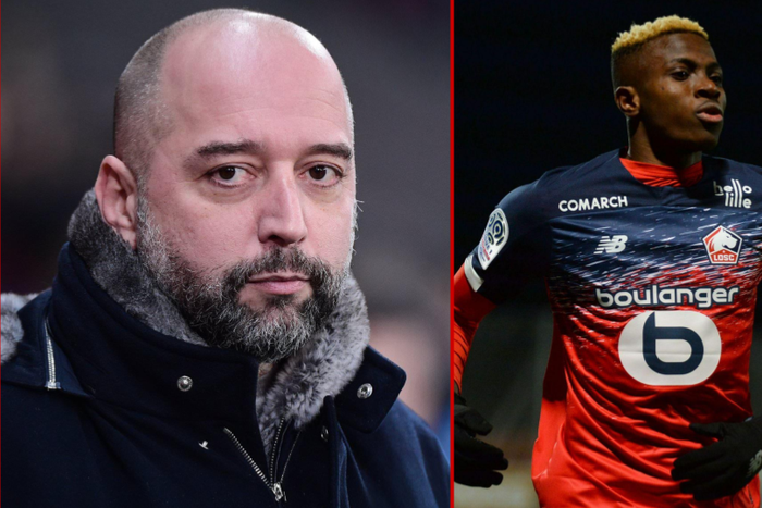 Former Lille president Gerard Lopez and Victor Osimhen