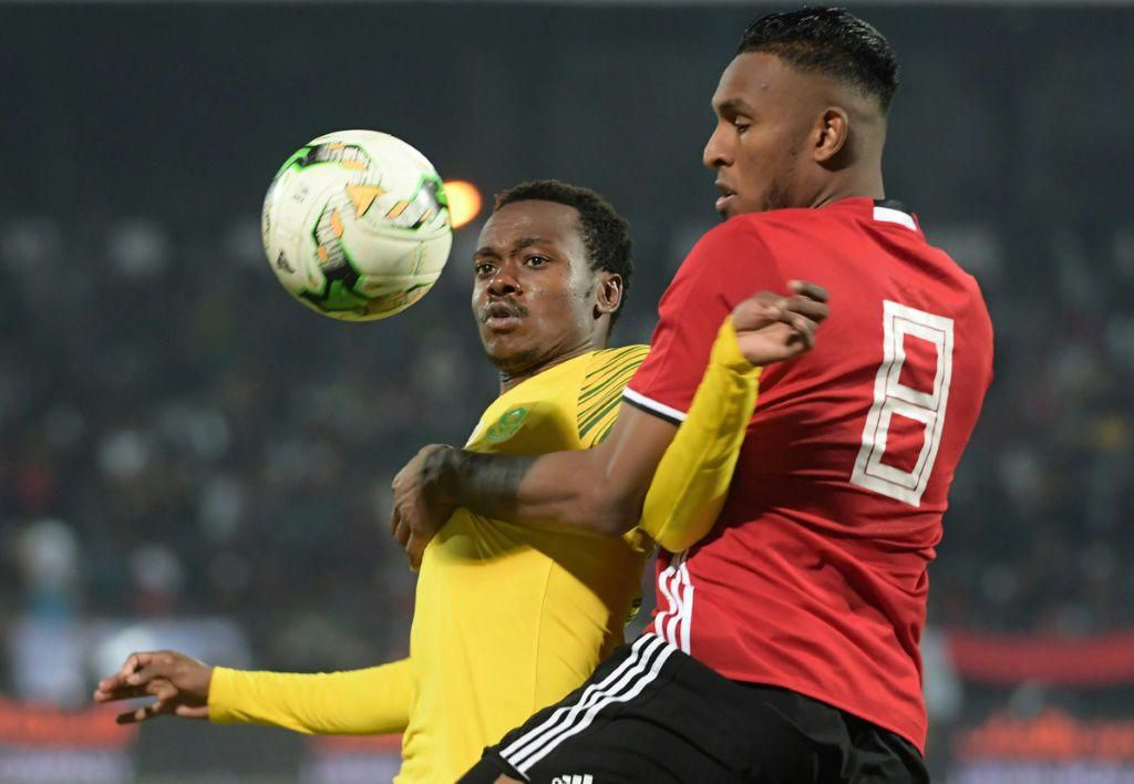 Sanad al Warfali (R) was among the scorers for Libyan club Al Ittihad in a CAF Confederation Cup victory over Orlando Pirates