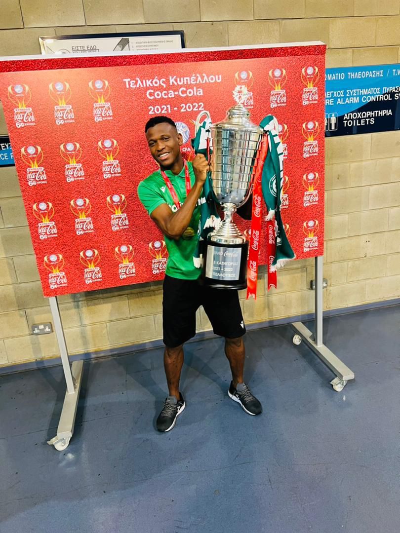 Shehu Abdullahi celebrates title with Omonia in Cyprus