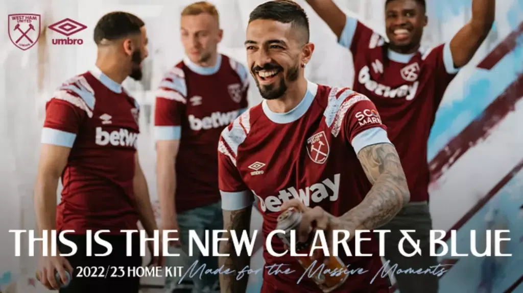 West Ham home kit 2022/23 season