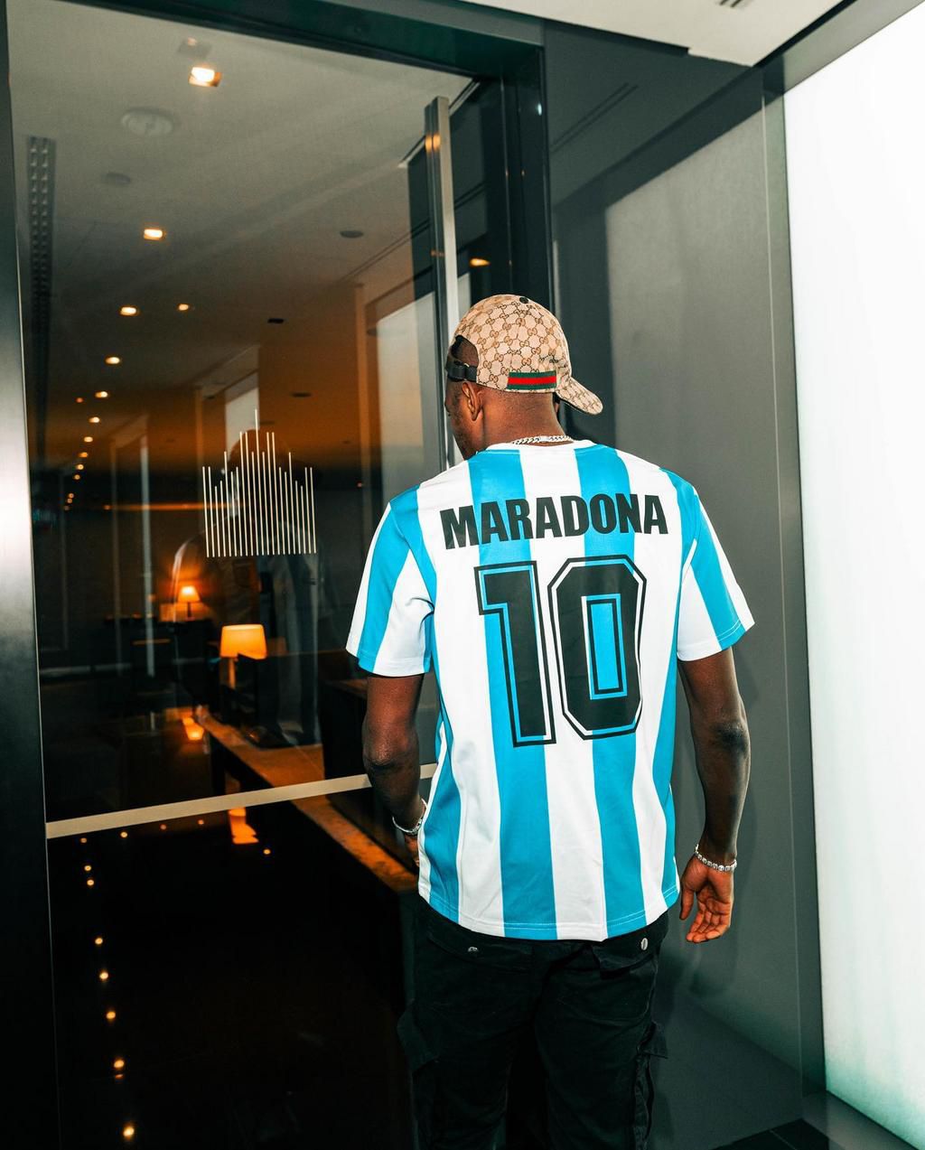 Victor Osimhen celebrates Maradona with Argentina jersey