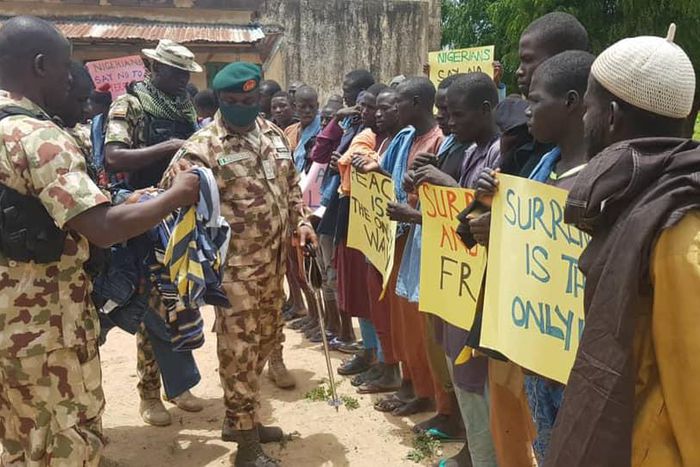 Surrendering Boko Haram fighters in Borno (Nigerian army)