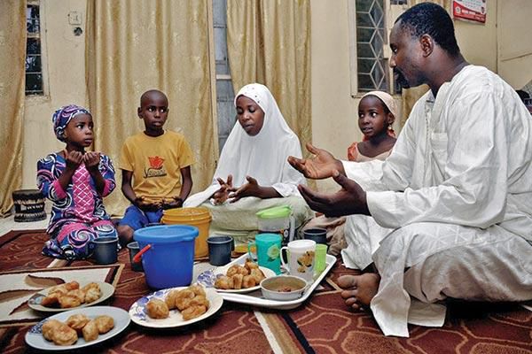 A family breaking the fast