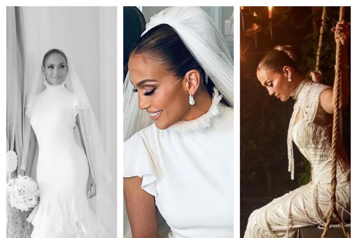 Jennifer Lopez's wedding gowns [Instagram]