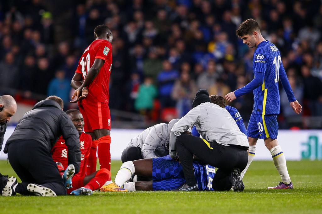 Trevoh Chalobah was the victim of a nasty challenge by Liverpool's Naby Keita in Sunday's Carabao cup final
