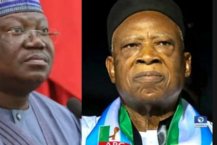Senate President Ahmed Lawan and APC National Chairman Senator Abdullahi Adamu.