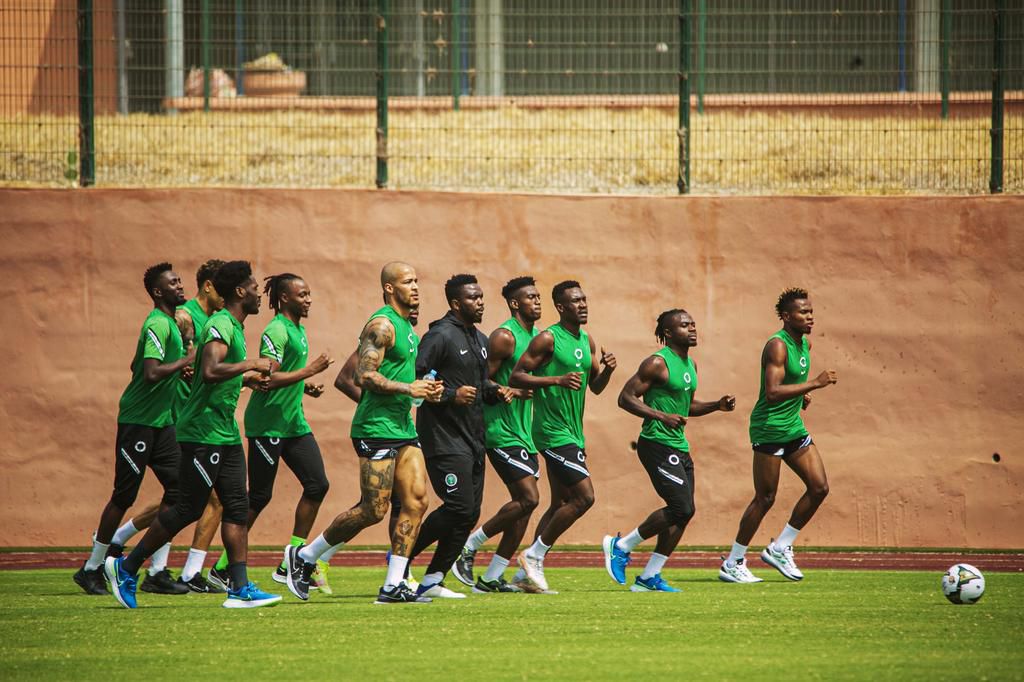Nigeria train ahead of 2021 Africa Cup of Nations (AFCON) Group B game against Sudan (Twitter/@NGSuperEagles)
