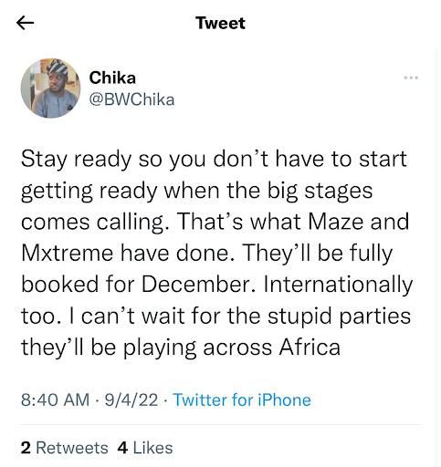 EDM Duo MazexMxtreme shutdown BBNaija’s 6th Saturday night part