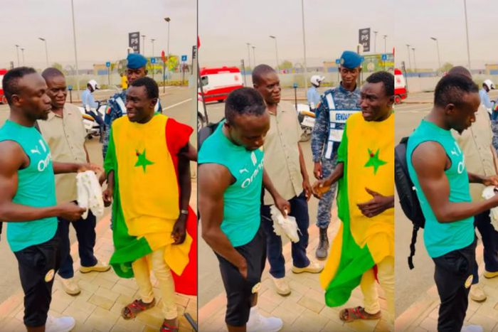 Sadio Mane gifts crying Senegalese fan money