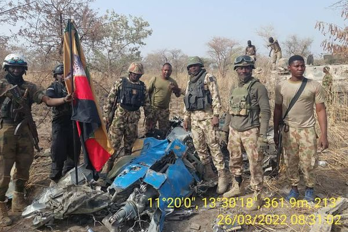 11 months after, troops find wreckage of crashed Alpha Jet in Sambisa Forest. [Facebook:Nigerian Army]