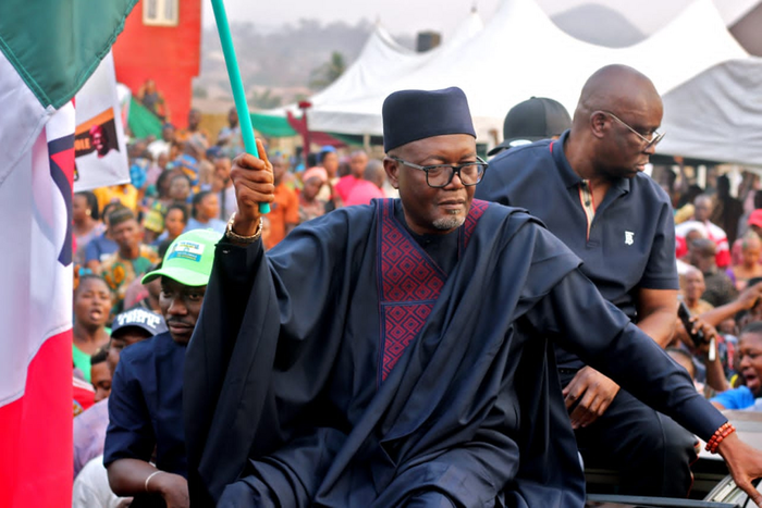 Ayo Fayose and Bisi Kolawole. (Vanguard)