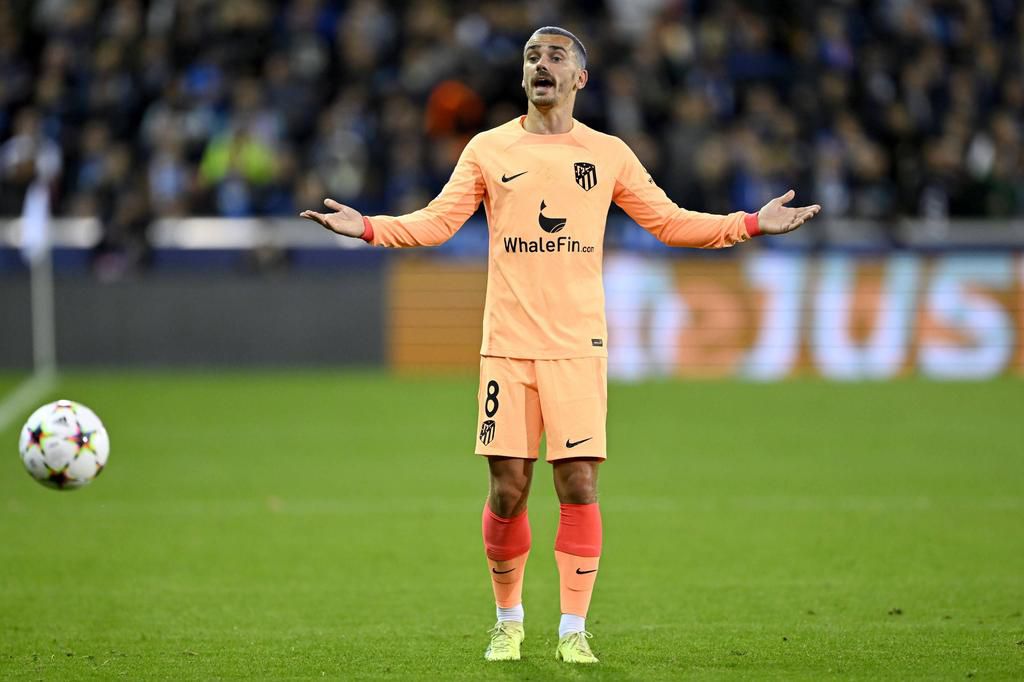 Griezmann Antoine of Atlectico Madrid pictured during the UEFA Champions League Group stage - Group B match between Club Brugge and Atletico Madrid at the Jan Breydel stadium on October 04, 2022 in Brugge