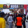 The branded entrance to the NUGA2022 Sports Centre