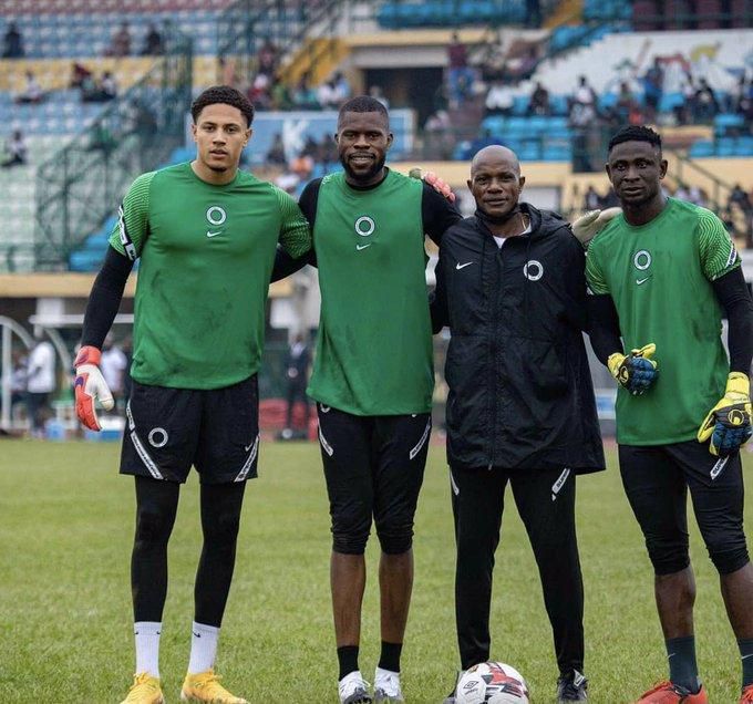 Noble with his Super Eagles teammates Okoye and Uzoho