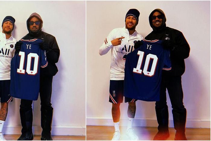 Neymar could not hide the excitement after meeting Kanye West