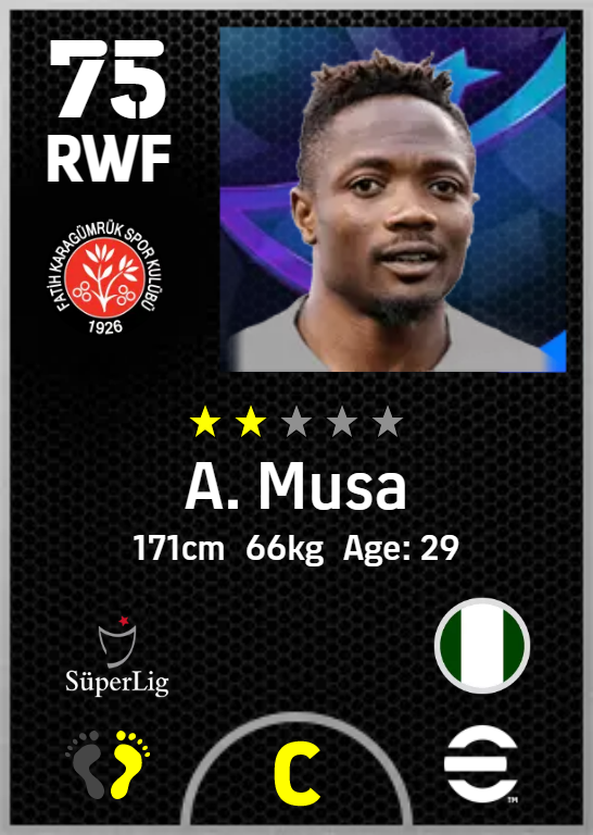 A Musa  PES 22 Card (Pesmaster)