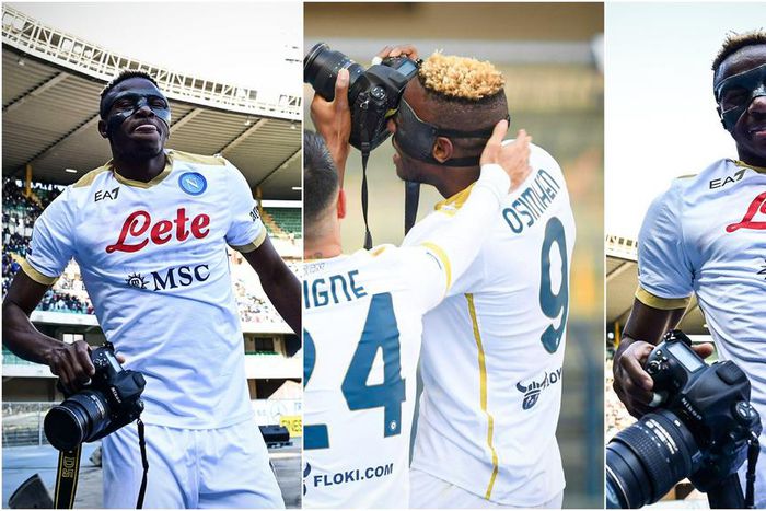 Victor Osimhen turned into a photographer in the game between Napoli and Verona
