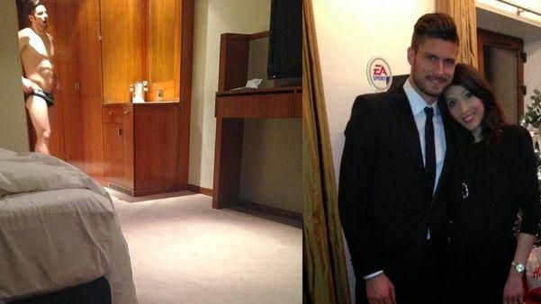 Oliver Giroud in the hotel, per a picture from Celia Kay