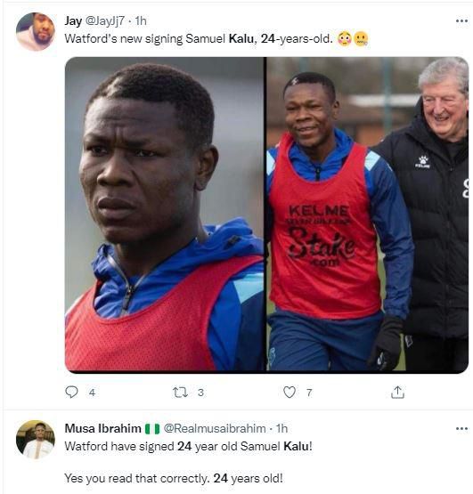 Tweets about Samuel Kalu's age