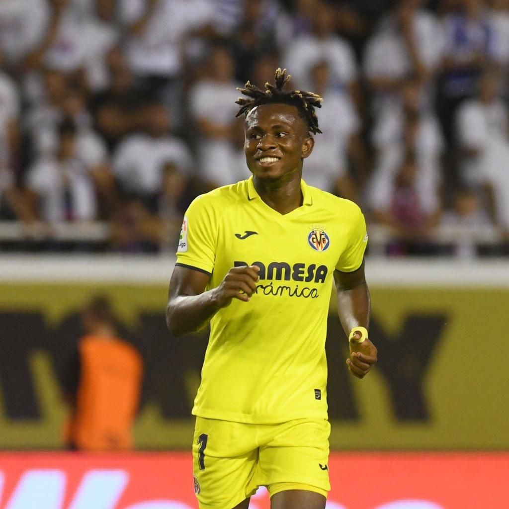 Samuel Chukwueze celebrates.